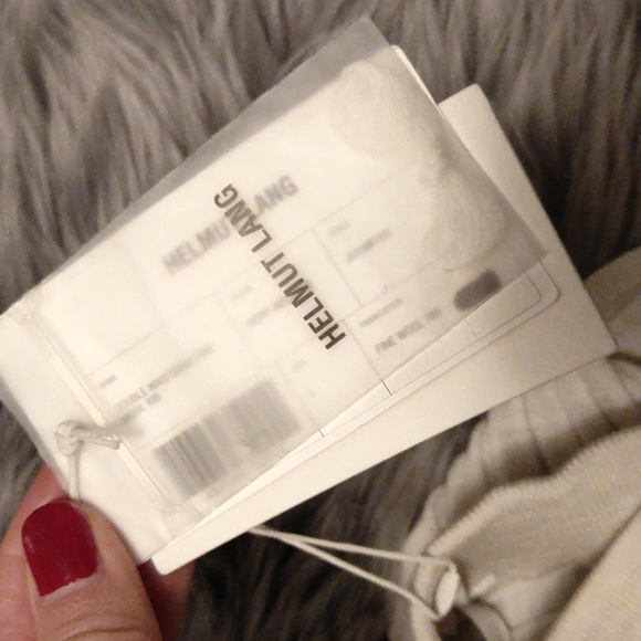 helmut lang off white double waistband fine wool rib skirt - Picture 6 of 7